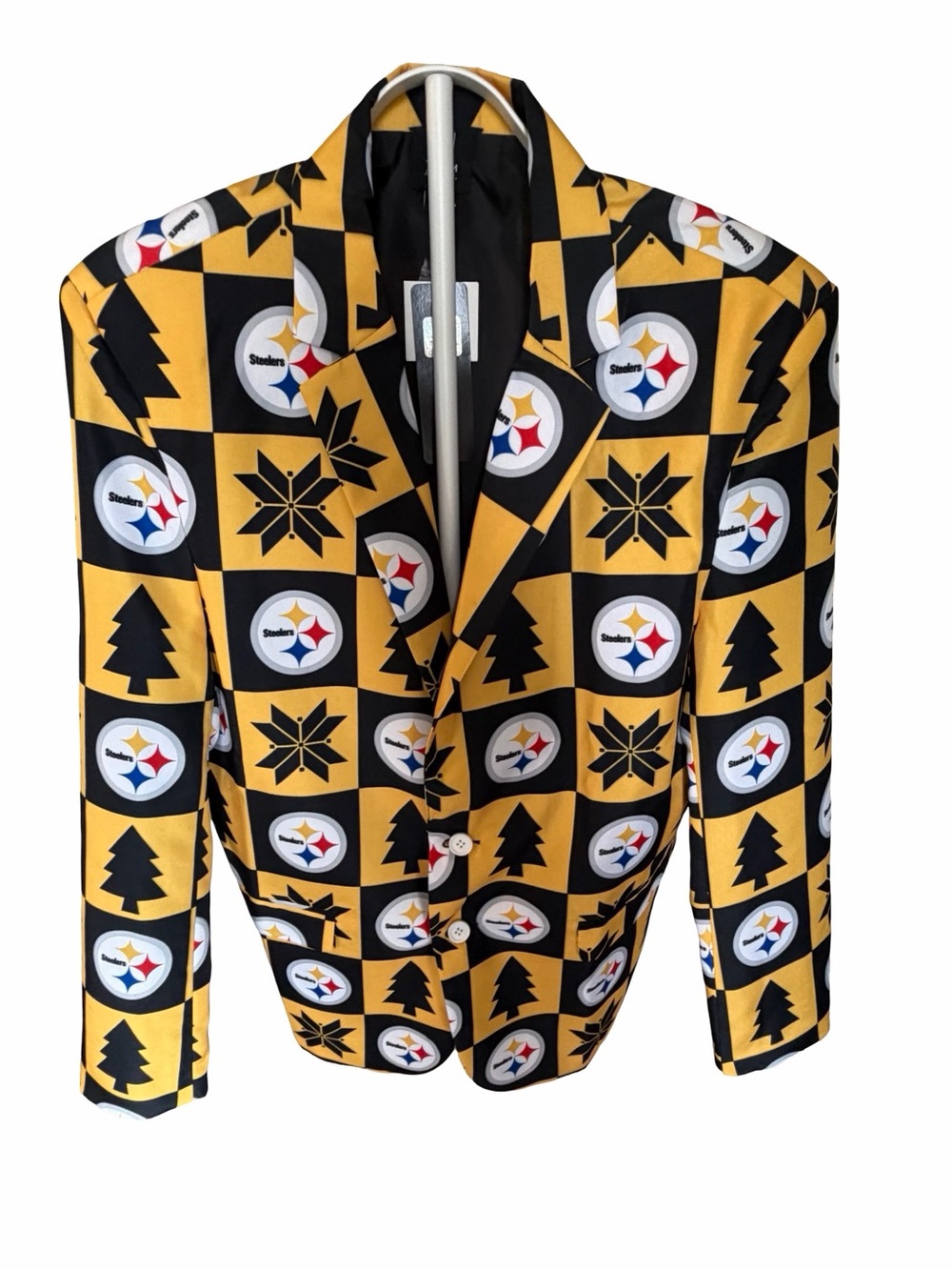 (NWT) NFL Team Apparel Pittsburgh Steelers Christmas Blazer Jacket Size 46